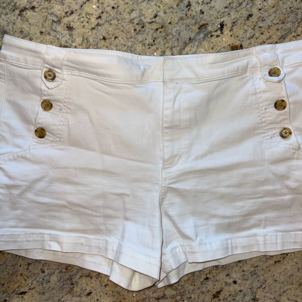 White High Waist Nautical Shorts
